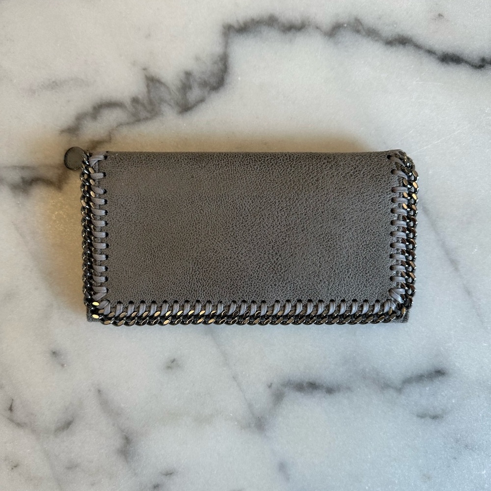 Stella McCartney gray New Flap Wallet Chain Details Falabella
